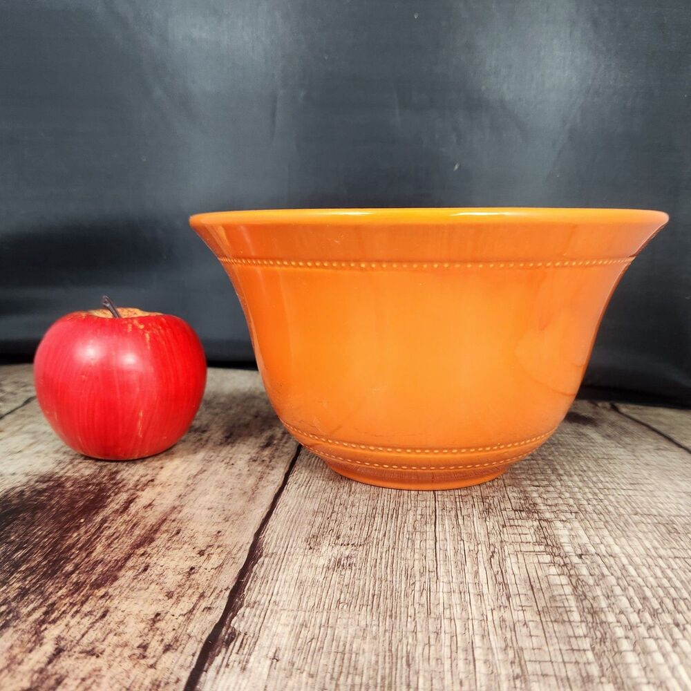 Hall Radiant Ware Orange Mixing Bowl Radiantware Vintage 1933 RARE Serving - USA